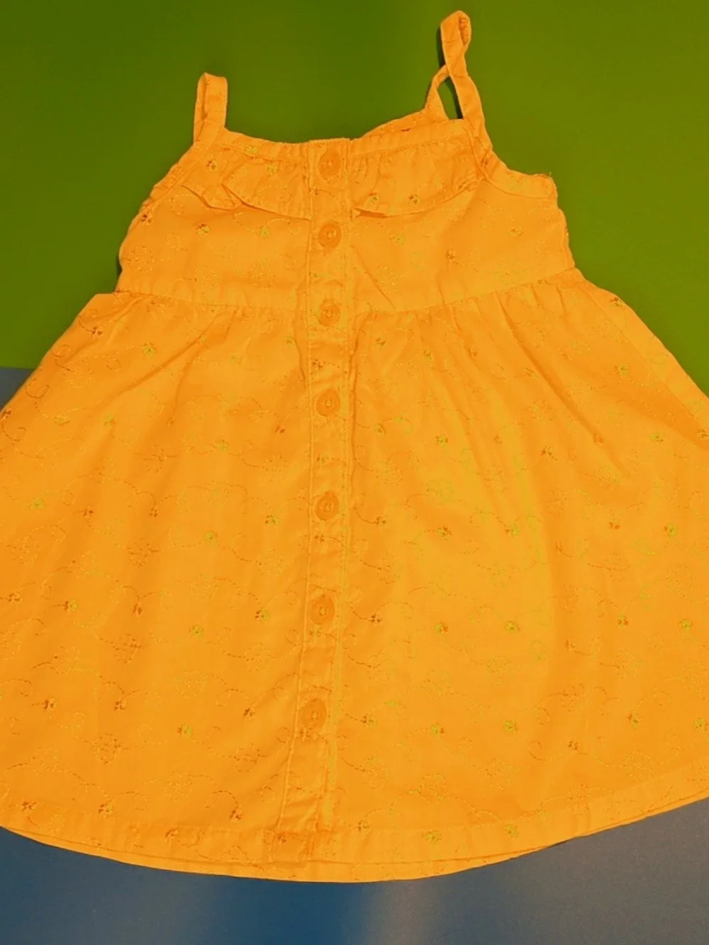 Penelope Mack Yellow Eyelet Button-Front Tank Dress